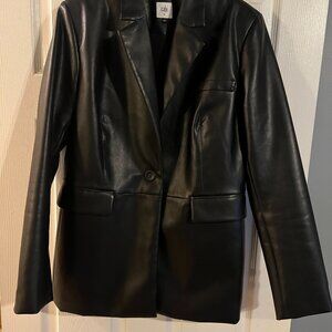 Cabi James Jacket Blazer Faux Leather Black Size medium NWT